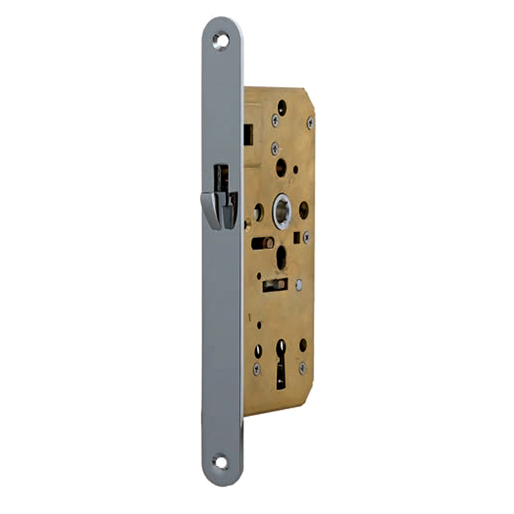 Sliding Entry Mortise Lock with 40 mm backset. With a Skeleton Key. Minimum Door Thickness 7/8 inch