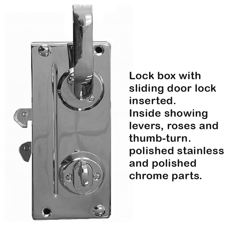 Box / rim mounted Trioving Assa Abloy Sliding Door Lock Polished stainless steel