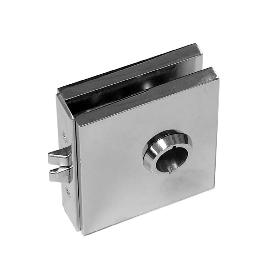 Glass Door Latch with Strike Plate for Wood Frame. Satin Nickel