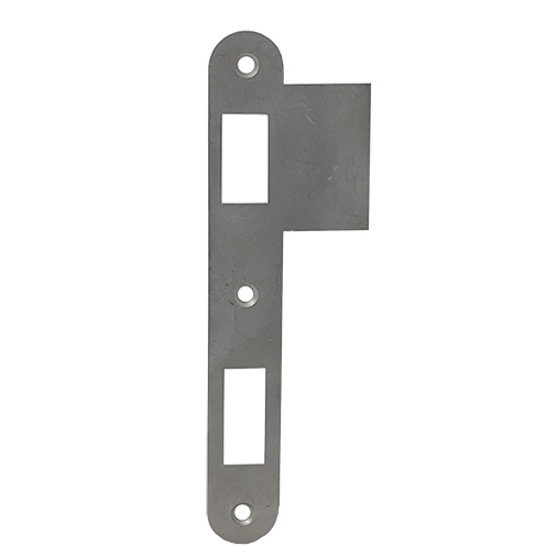 Strike plate for entry/privacy lock. Strike Plate only for Entry/Privacy Mortise Lock 55 mm backset. GSV Schwepper and S&B. Polished Stainless Steel. 