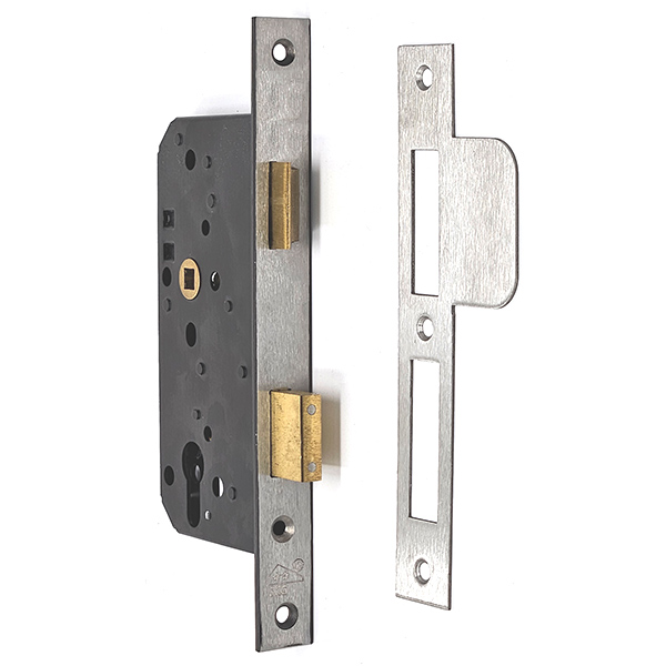 Jado Interior Steel Mortise Lock 55 mm Backset Satin Stainless Steel Finish Left Hand