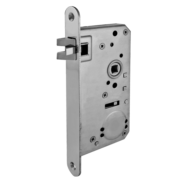 Passage Mortise Lock 55 mm backset. GSV Schwepper and S&B. Polished Stainless Steel