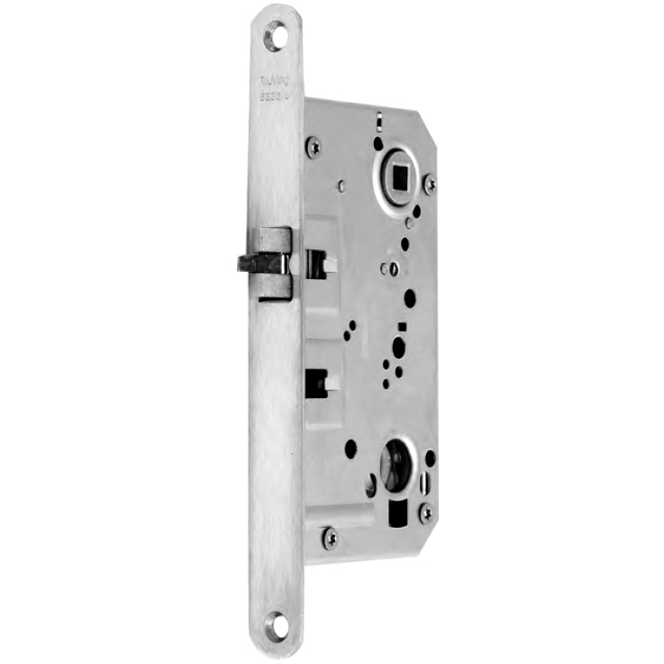 Passage Mortise Lock 55 mm backset. Trioving Vingcard Passage Function.Triple Latch. Polished Stainless Steel