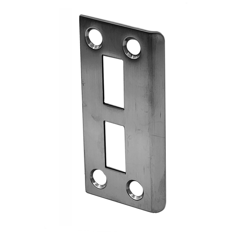 Strike Plate for Swinging Doors. Extra Wide 2 3/16 Inch x 4 5/16 inch. Satin Stainless Steel