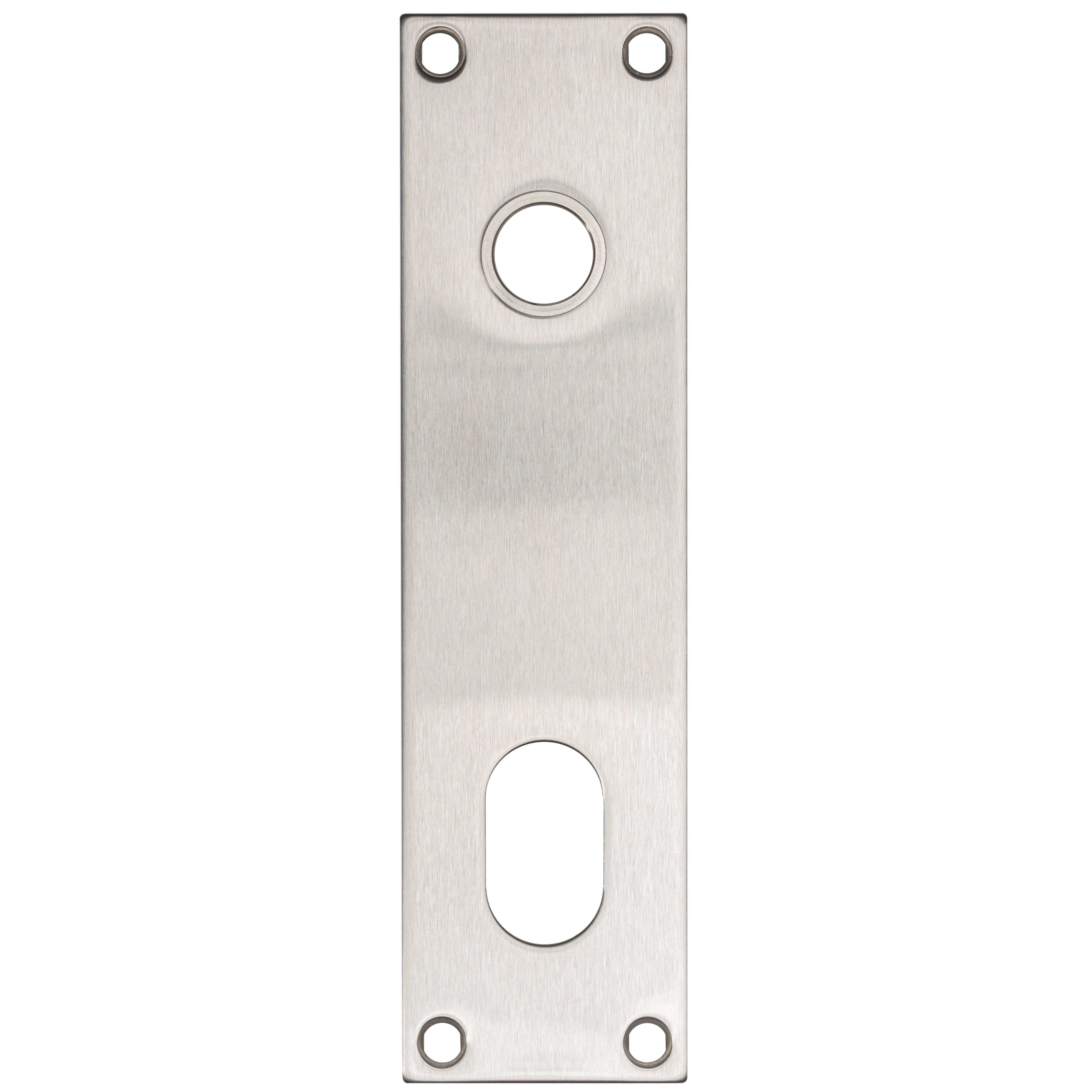 Escutcheon  187 x 50 x 2 mm Trioving 7715 pair. Satin Chrome Plated Brass