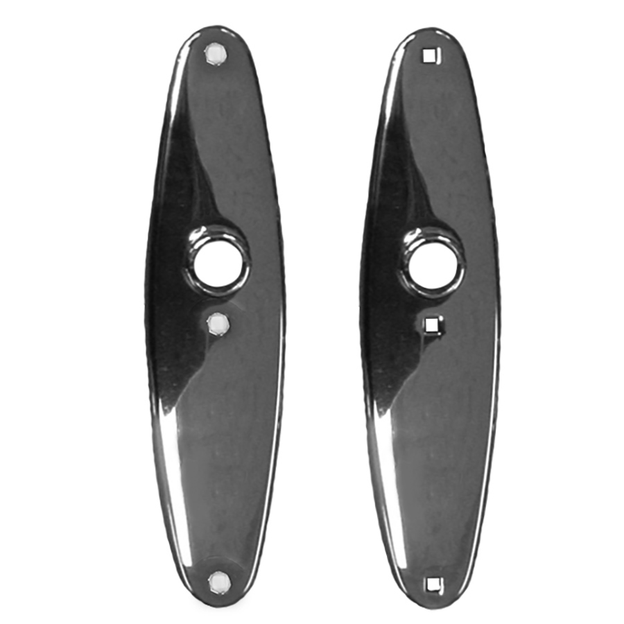 GSV Schwepper and S&B Escutcheons 210 x 50 mm pair. "Classic". Polished Chrome Plated Brass