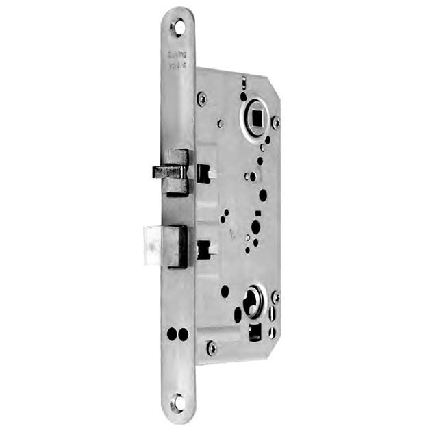 Entry Mortise Lock 55 mm backset. Trioving Vingcard. Triple Latch. Satin Stainless Steel