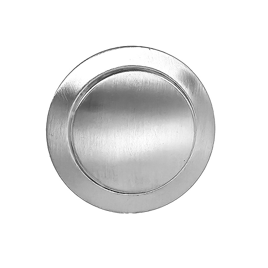 Button and Ring For Pushbutton Locks. Satin Stainless Steel