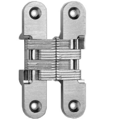 316 Stainless Invisible Hinge. Size 3 3/4 x 2 3/64 inch. Minimum door thickness 1-1/8 inch