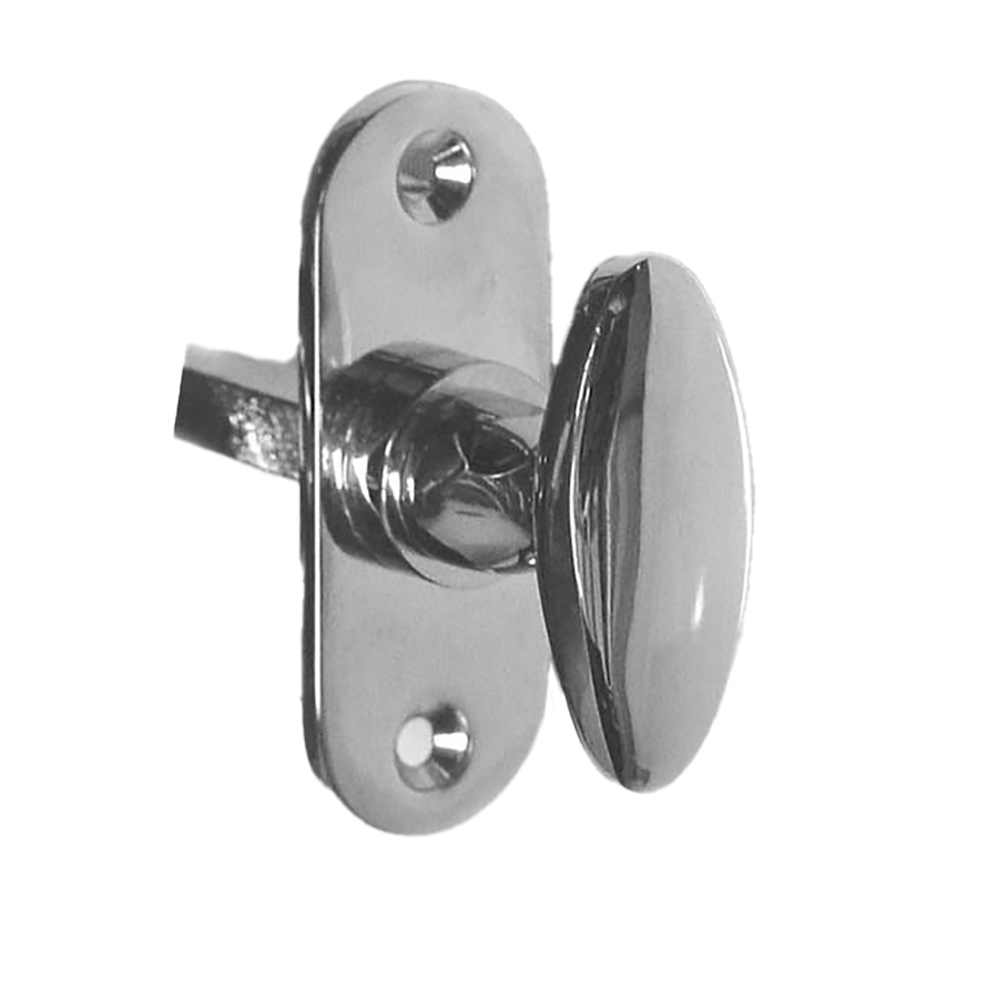 Rim Latch Knob and Oval Rose with 7x7 spindle. Chrome plated.