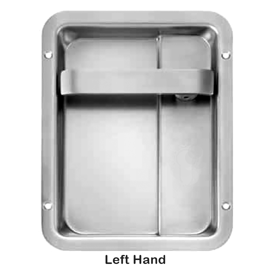 Flush Cupped Escutcheon w. Lever. Stainless steel Left Hand. Each
