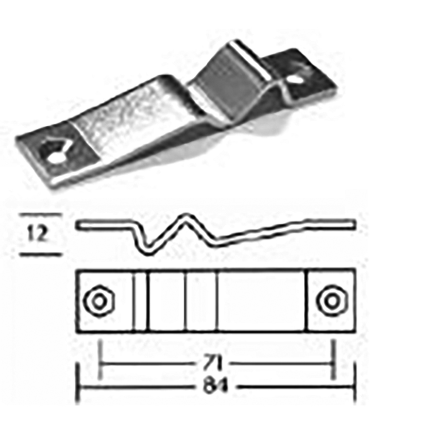 Strike Plate bent 84x12 mm. 