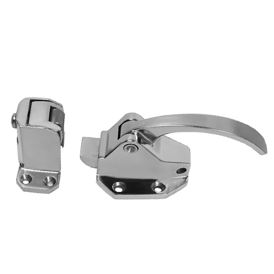 Latch for Medium Overlay Doors with Strike Box with Adjustable offset 5/8 to 1 1/14 inch. 2 1/4 x 4 1/4 inch.