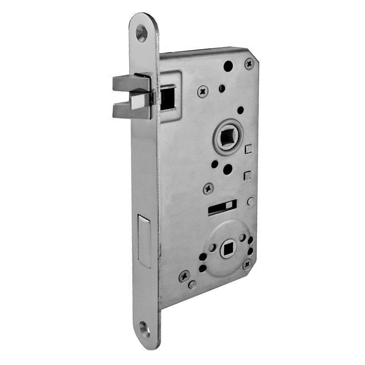 Privacy Mortise Lock 55 mm backset. GSV Schwepper and S&B. Satin Stainless Steel